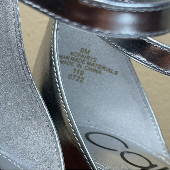 CALVIN KLEIN Women's Fairy Dress Sandals in Silver Faux Leather - Picture 14 of 16